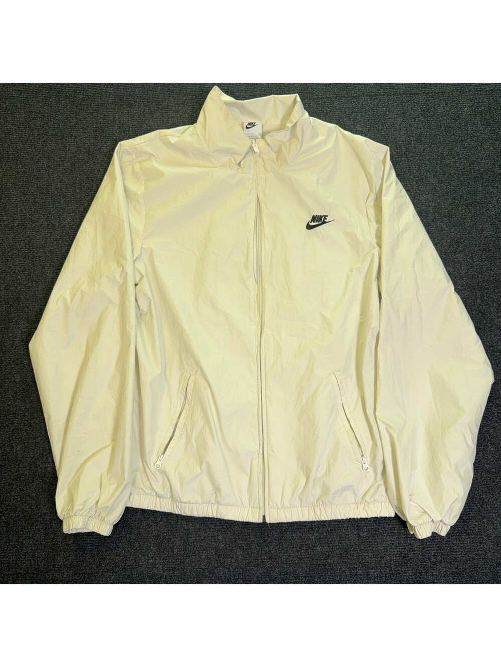 Nike White Full Zip Windbreaker Jacket S